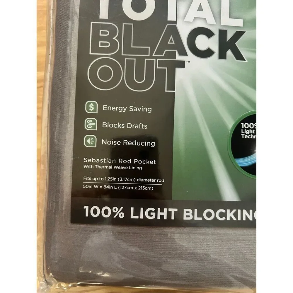 Total blackout curtain gray color 84 inch noise blocking and energy saving NEW
